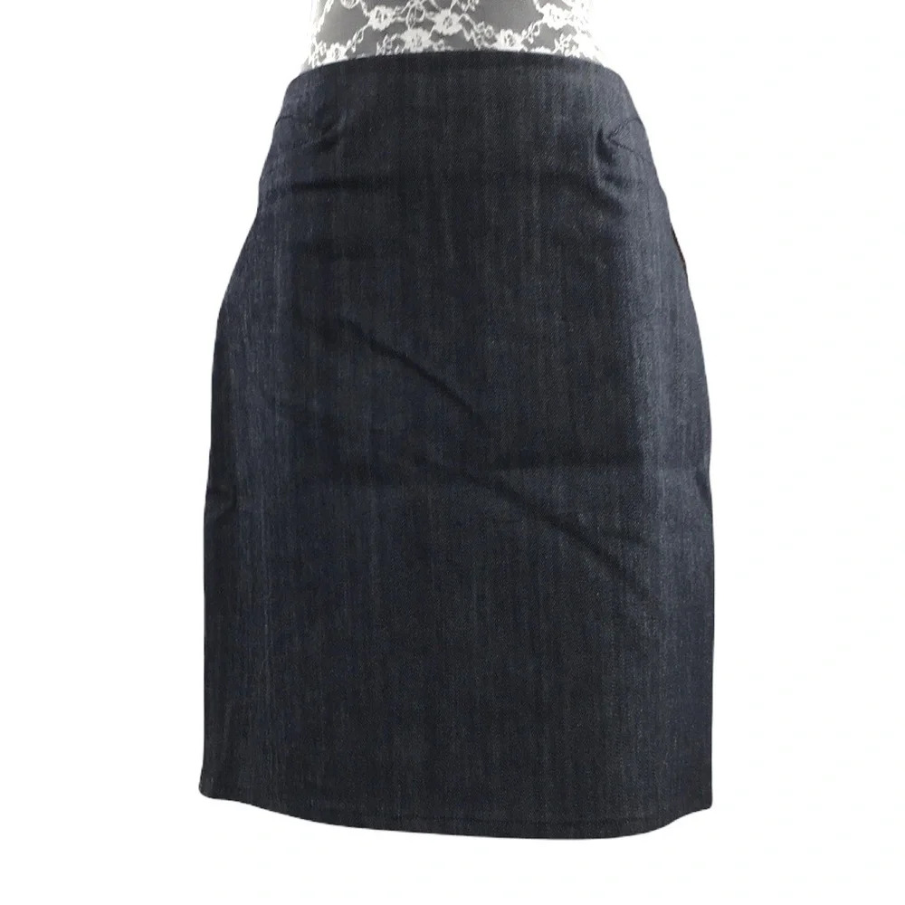Helmut Lang Gray Pencil Mini Skirt Womens 6 Fabric Rinse‎ Denim Cotton Blend